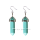 Natural Gemstone Healing Hexagonal Columns Crystal Hook Earring